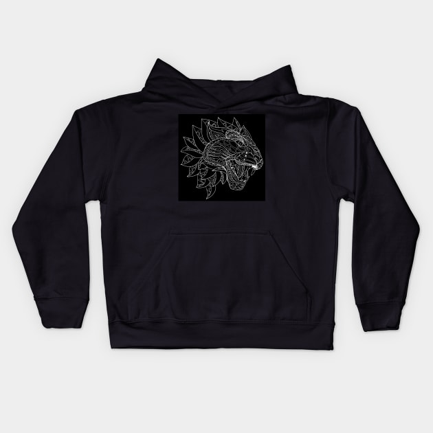 big cats, the dark tiger ecopop Kids Hoodie by jorge_lebeau